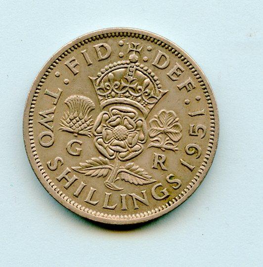 UK 1951  George VI  Florin Coin