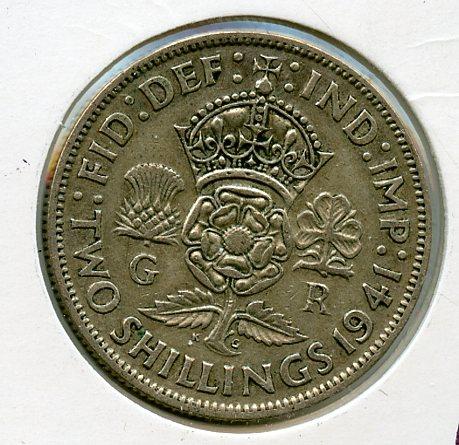 UK 1941  George VI  Florin Coin