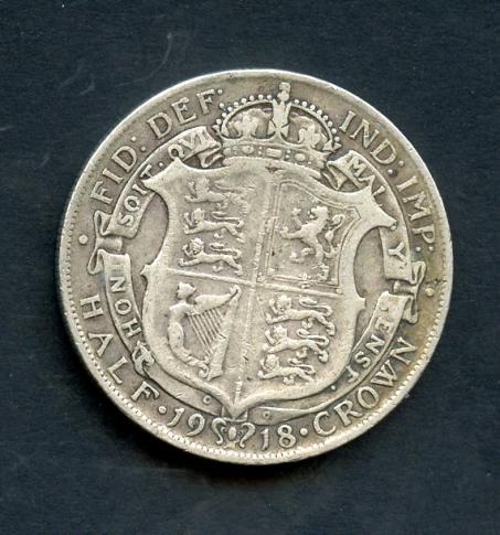 U.K.George V Half Crown Coin Dated 1918