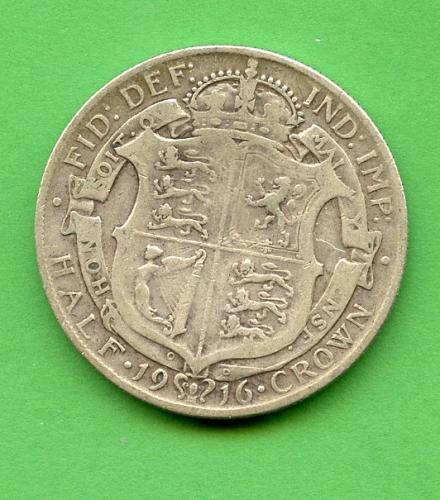 U.K.George V Half Crown Coin Dated 1916