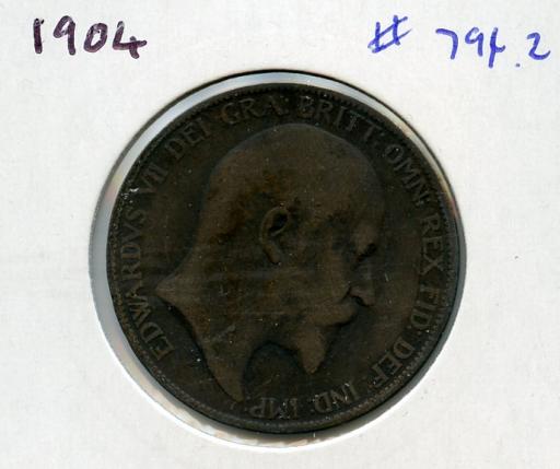 UK  1904 Edward VII One Penny Coin