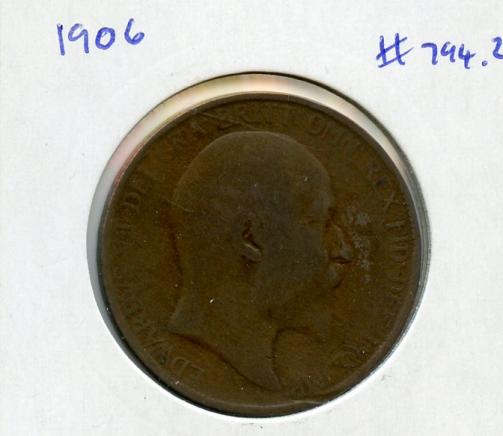 UK  1906 Edward VII One Penny Coin