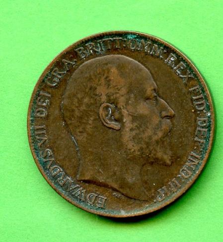 UK  1910 Edward VII One Penny Coin