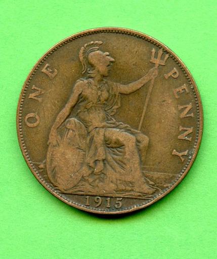UK  1915 George V One Penny Coin