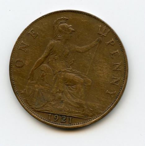 UK  1921 George V One Penny Coin