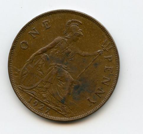 UK  1927 George V One Penny Coin