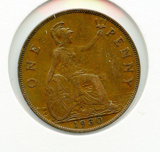 UK  1930 George V One Penny Coin