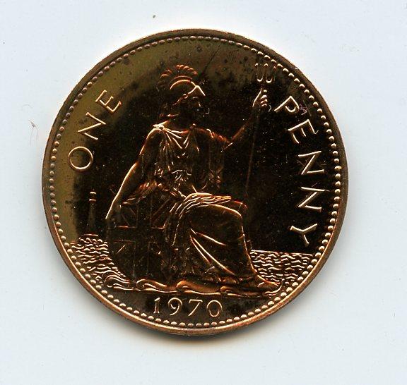 UK Elizabeth II Penny Coin Dated 1970