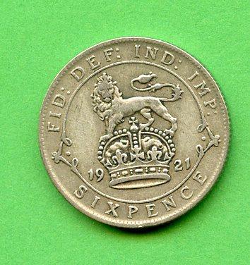 U.K.George V UK  Sixpence Coin Dated 1921