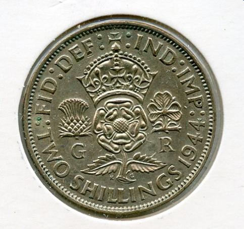 UK 1944  George VI  Florin Coin