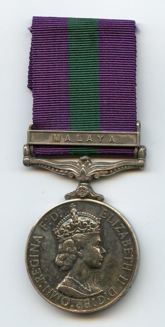 General Service Medal 1 Clasp Malaya; Fusilier  R Crompton, Royal Scots Fusiliers