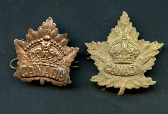 Canadian Maple Leaf Cap Badges