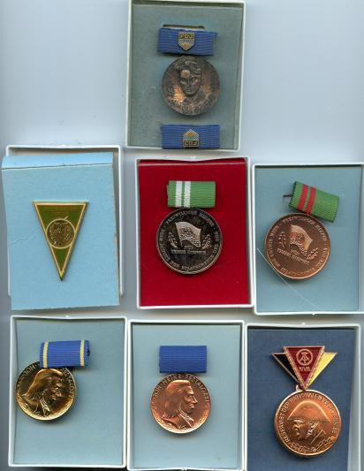 Collection of 7 East Germany German Democratic Republic (GDR) Medals in Original Boxes