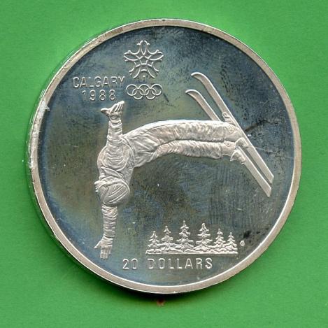 Canada Silver Proof 1988 Calgary Olympics $20 Twenty  Dollars Coin