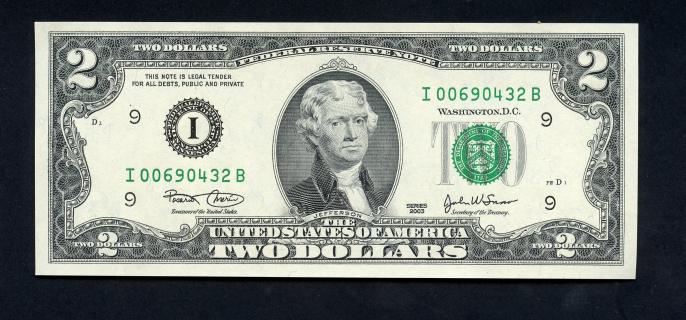 U.S.A. $2 Two Dollar Banknote