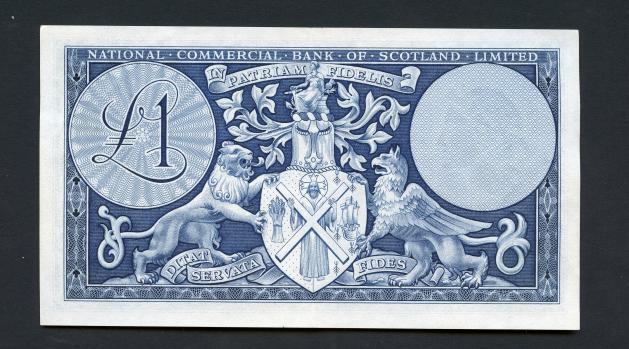 National Commercial Bank of Scotland £1 Banknote Dated 16th September 1959