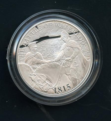 UK 2015  200th Anniversary of the Battle of Waterloo Silver Proof Piedfort  £5 Five Pounds Coin