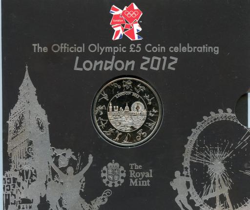 UK 2012  London Olympic Games £5  Five Pound Brilliant Uncirculated Coin