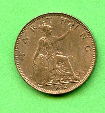 UK  George V Farthing  Dated 1932