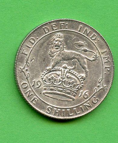 UK George V  Shilling Coin  Dated 1916