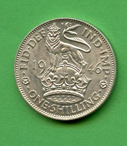 UK George VI  Shilling Coin English Obverse Dated 1946