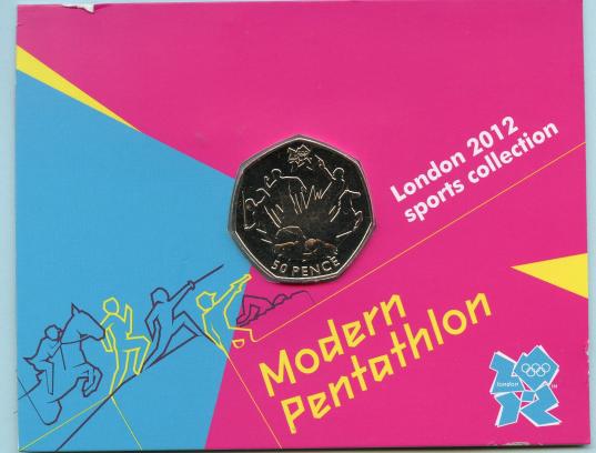 UK 2011 London 2012 Uncirculated  Olympic 50p 18/29 Modern Pentathlon