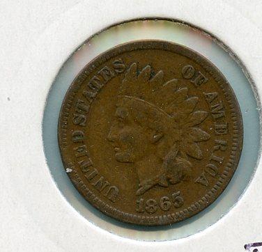 U.S.A Indian Head One Cent Coin Dated 1865