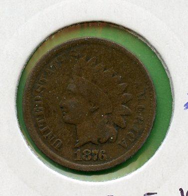 U.S.A Indian Head  One Cent Coin Dated 1876