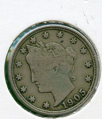 U.S.A Nickel Five Cents Coin Dated 1905