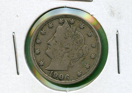 U.S.A Nickel Five Cents Coin Dated 1906