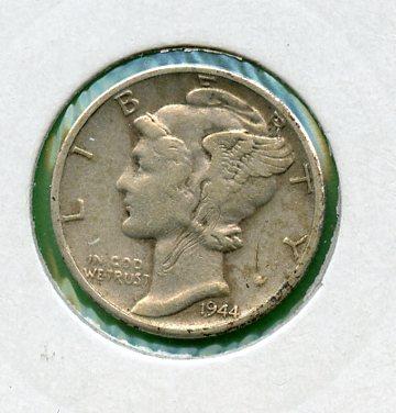 U.S.A Silver Dime Coin Dated 1944