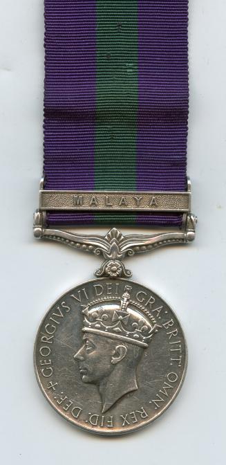 General Service Medal 1 Clasp Malaya; Pte R Greer, Royal Army Ordnance Corps