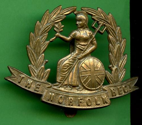 The Norfolk Regiment Brass Cap Badge