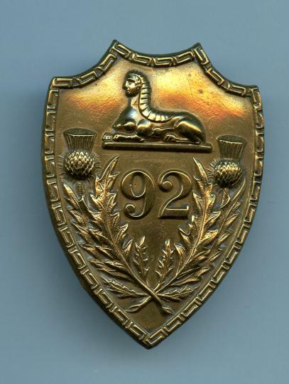 92nd (Gordon Highlanders) Regiment,  mid Victorian sporran badge.