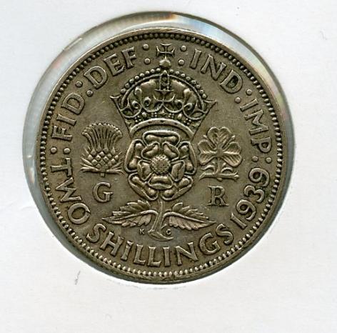 UK 1939  George VI  Florin Coin