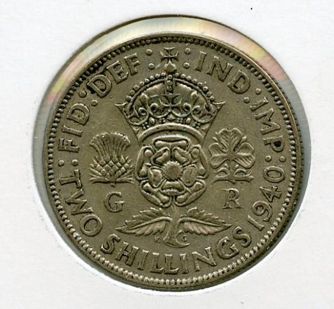 UK 1940  George VI  Florin Coin