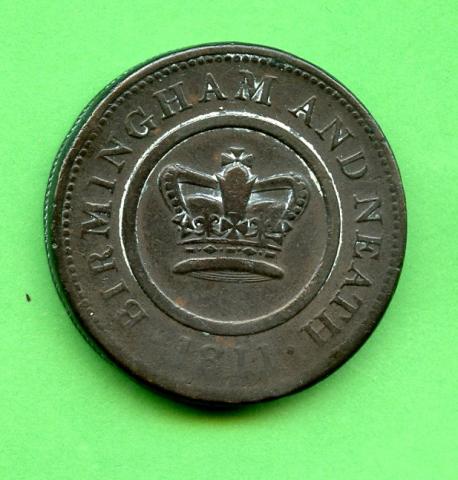 Birmingham & Neath Crown Copper Company  One Penny Token 1811