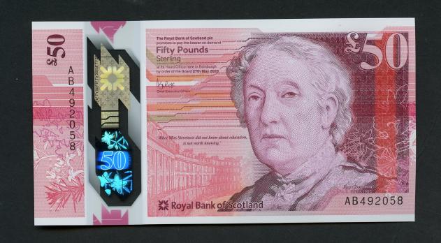Royal Bank of Scotland New Polymer £50 Fifty Pound Note Dated 27th May  2020