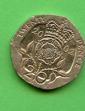 UK Decimal 20 Pence Coin  Dated 2002