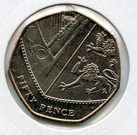 UK  Shield Obverse Decimal 50 Pence Coin  Dated 2014