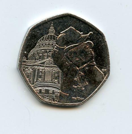 UK   Paddington Bear At St Pauls Decimal 50 Pence Coin  Dated 2019