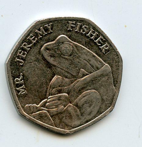 UK   Mr Jeremy Fisher Decimal 50 Pence Coin  Dated 2017