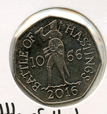 UK   Battle of Hastings Decimal 50 Pence Coin  Dated 2016