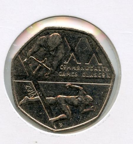 UK   Commonwealth Games Glasgow Decimal 50 Pence Coin  Dated 2014