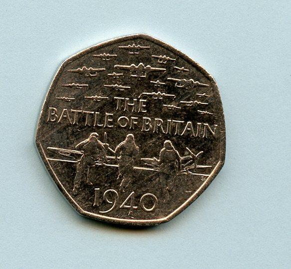 UK  Battle of Britain Decimal 50 Pence Coin  Dated 2015