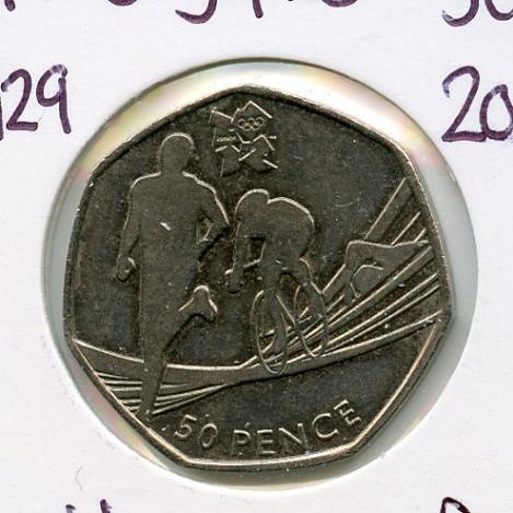 UK 2012 Olympics  25/29 Triathlon Decimal 50 Pence Coin