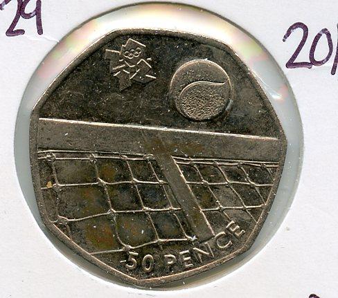 UK 2012 Olympics 24 /29 Tennis Decimal 50 Pence Coin