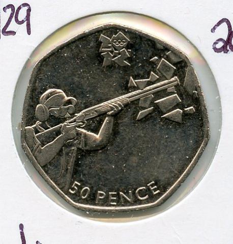 UK 2012 Olympics  21/29 Shooting Decimal 50 Pence Coin