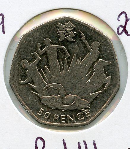 UK 2012 Olympics  18/29 Modern Pentalon Decimal 50 Pence Coin