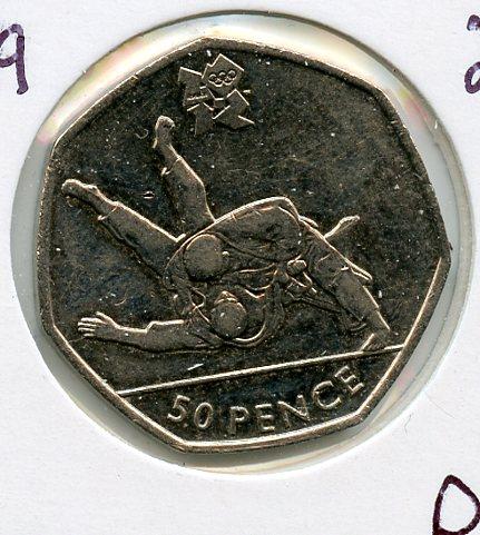 UK 2012 Olympics  17/29 Judo Decimal 50 Pence Coin